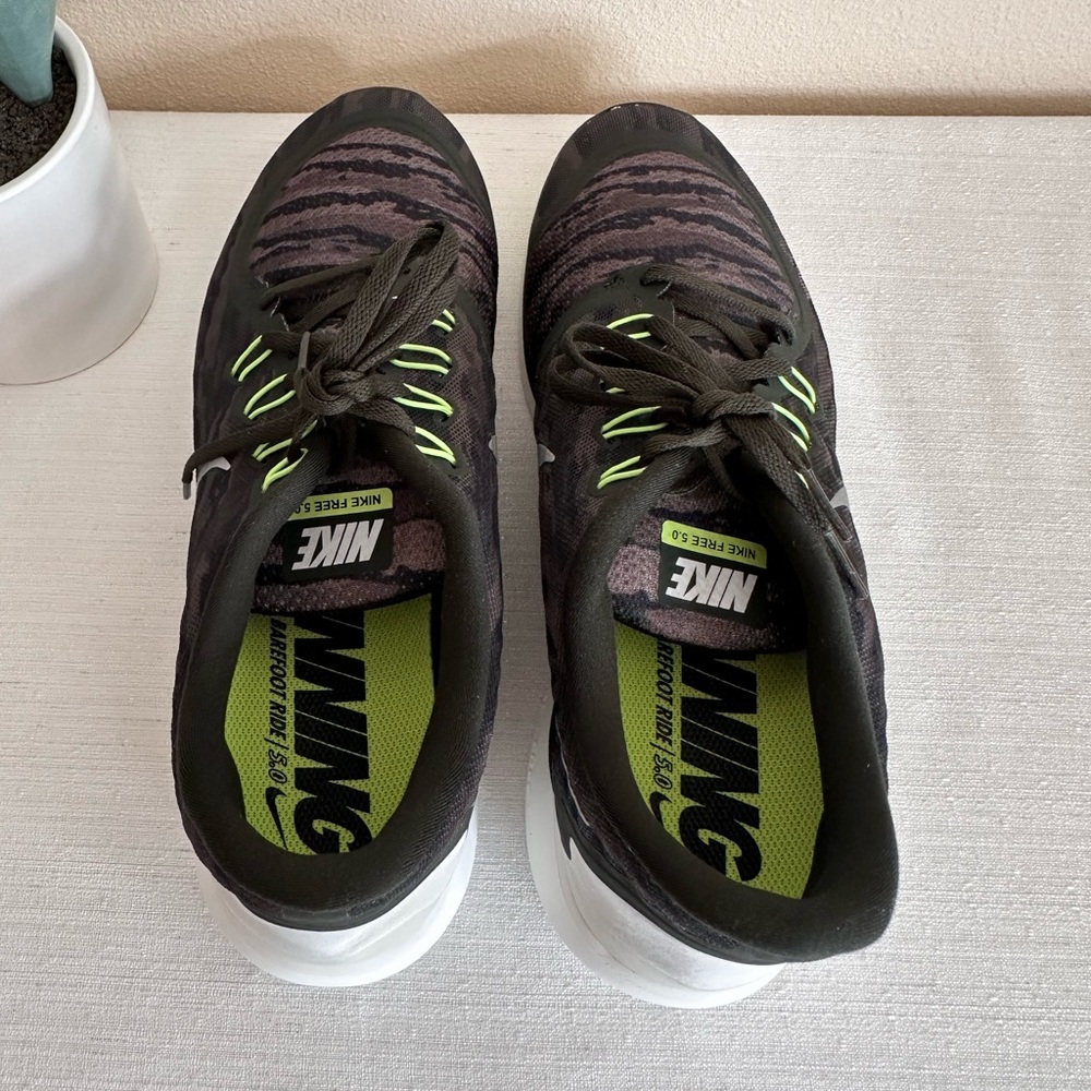 NIKE Barefoot Running 5.0 Gray/Green Mesh lace Up Athletic Sneakers Men’s 15 - Picture 8 of 15